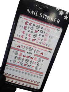 Наклейки для дизайна на клейкой основе Nail Sticker F086