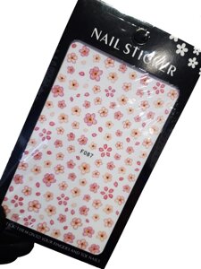 Наклейки для дизайна на клейкой основе Nail Sticker F087