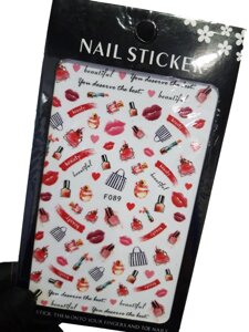 Наклейки для дизайна на клейкой основе Nail Sticker F089