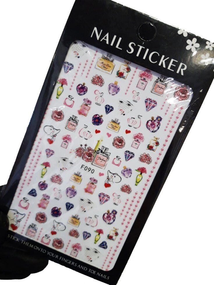 Наклейки для дизайна на клейкой основе Nail Sticker F090 от компании Интернет-магазин BeautyShops - фото 1