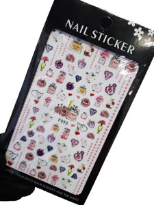 Наклейки для дизайна на клейкой основе Nail Sticker F090