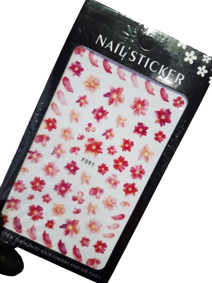 Наклейки для дизайна на клейкой основе Nail Sticker F091 от компании Интернет-магазин BeautyShops - фото 1