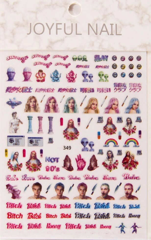Наклейки для дизайна ногтей на клейкой основе Joyful Nail 349 от компании Интернет-магазин BeautyShops - фото 1