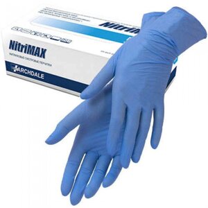 Перчатки нитриловые NitriMAX размер M Голубые 50 пар / 100 штук