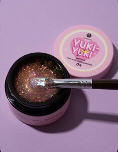 Гель для моделирования с хлопьями Юки AdriCoco Yuki-Yuki 15мл 04 Игривая лаванда