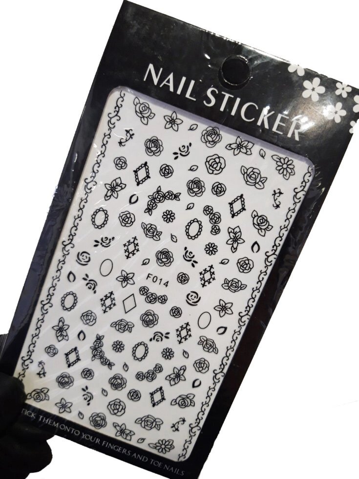 Наклейки для дизайна на клейкой основе Nail Sticker F014 - розница