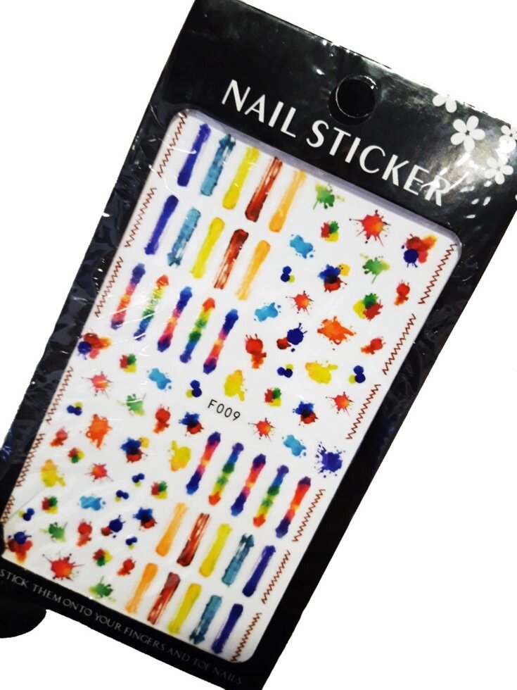 Наклейки для дизайна на клейкой основе Nail Sticker F009 - опт