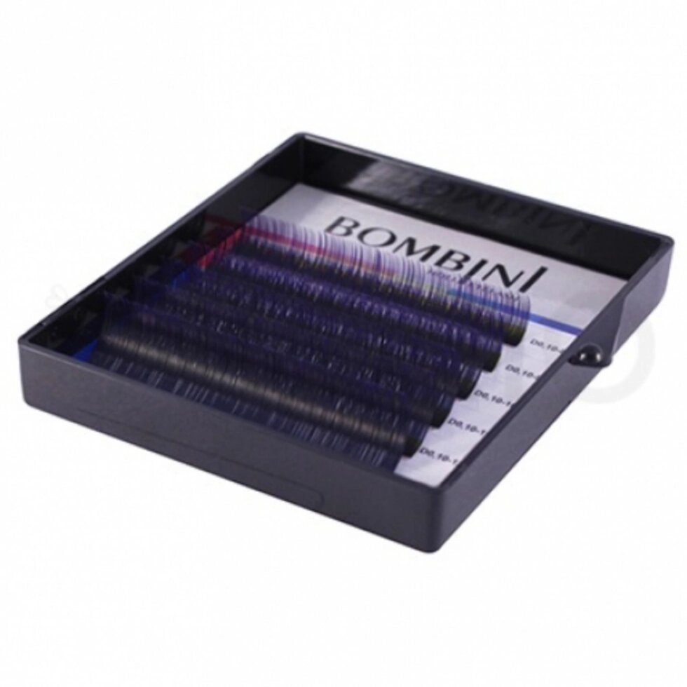 Ресницы для наращивания цветные Bombini Holi Черно-фиолетовые 0,10 C Mix 8-13мм 6полос от компании Интернет-магазин BeautyShops - фото 1