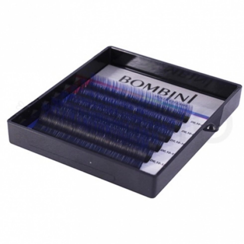 Ресницы для наращивания цветные Bombini Holi Черно-синие 0,10 C Mix 8-13мм 6полос от компании Интернет-магазин BeautyShops - фото 1