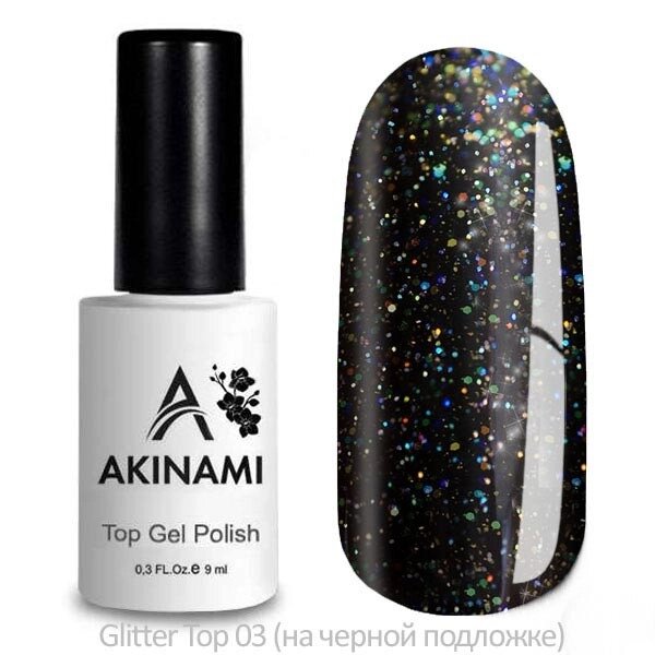 Топ с блёстками Akinami Glitter Top 3 без липкого слоя 9мл от компании Интернет-магазин BeautyShops - фото 1