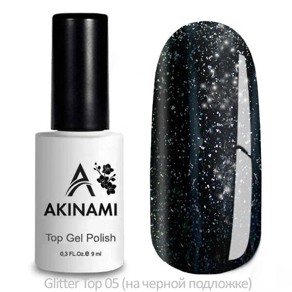 Топ с блёстками Akinami Glitter Top 5 без липкого слоя 9мл от компании Интернет-магазин BeautyShops - фото 1