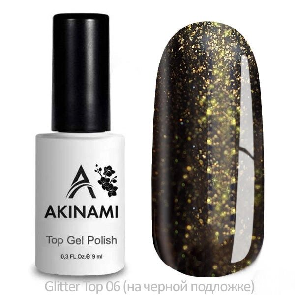 Топ с блёстками Akinami Glitter Top 6 без липкого слоя 9мл от компании Интернет-магазин BeautyShops - фото 1