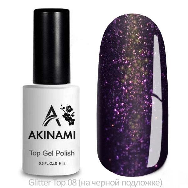 Топ с блёстками Akinami Glitter Top 8 без липкого слоя 9мл от компании Интернет-магазин BeautyShops - фото 1