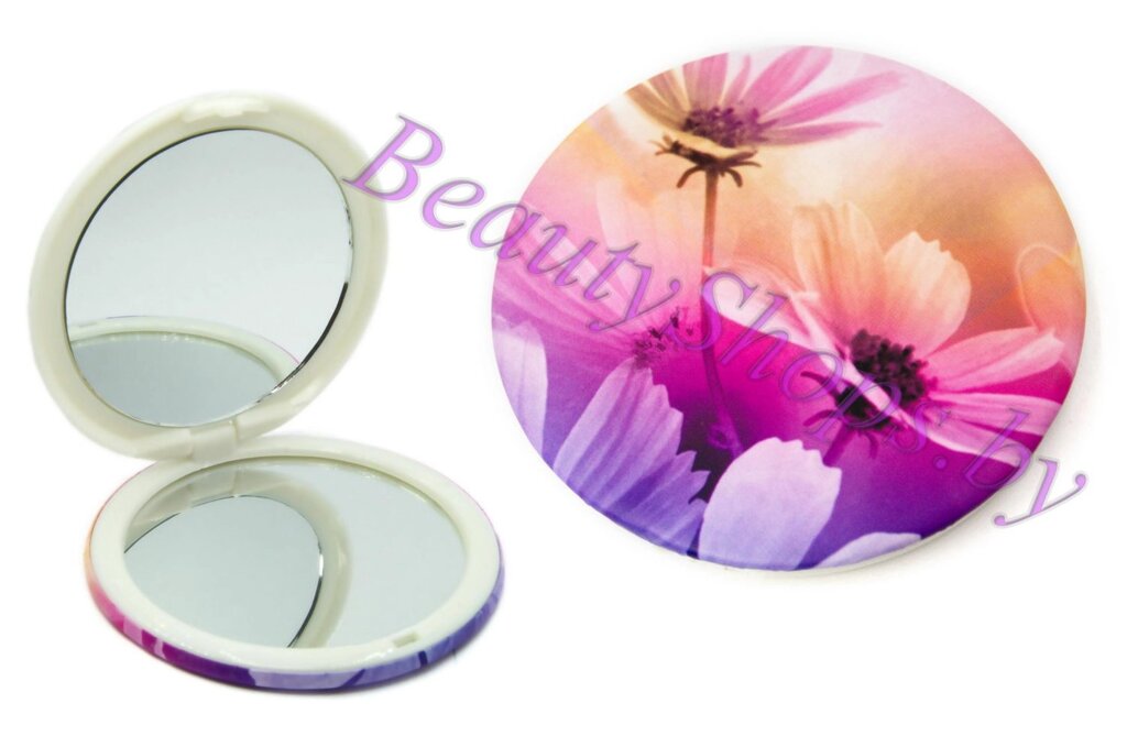 Зеркальце круглое двустороннее цветы от компании Интернет-магазин BeautyShops - фото 1