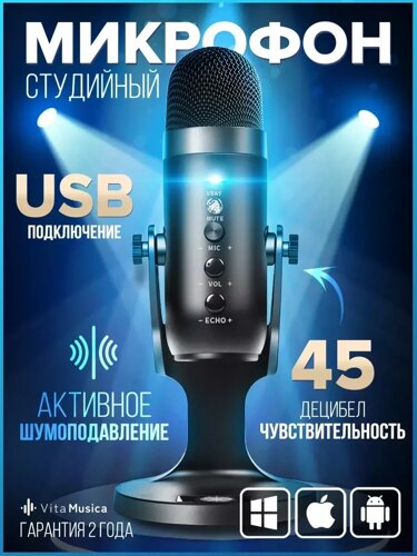 Конденсаторный USB микрофон VitaMusica / студийный