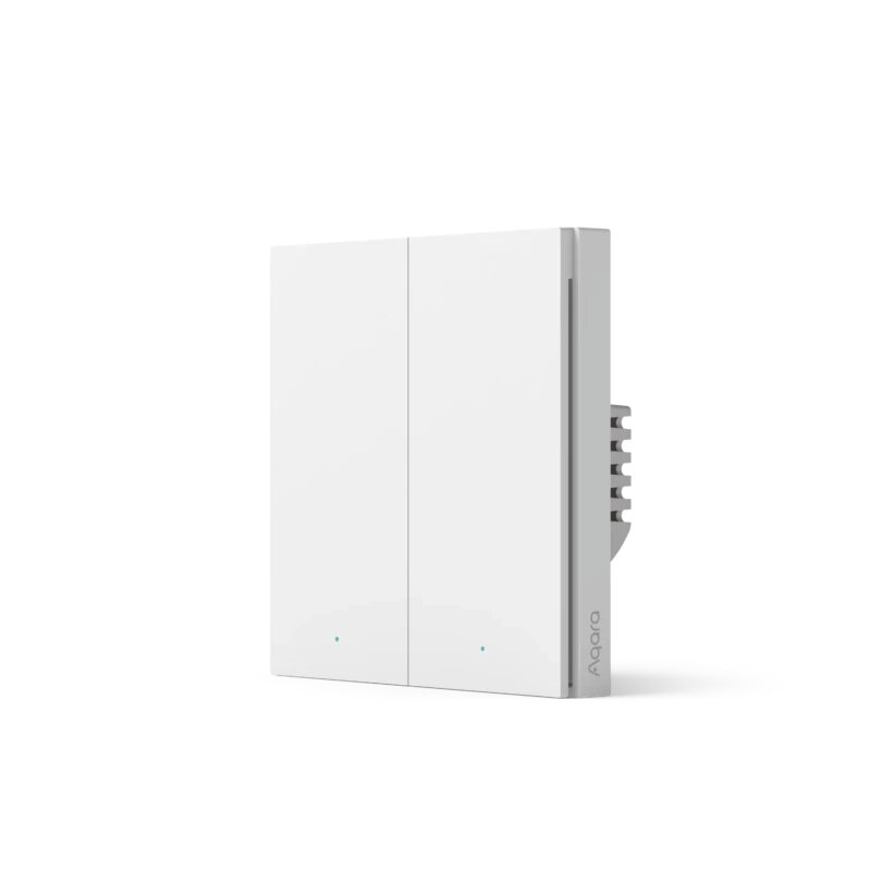 Выключатель двухклавишный без нейтрали | Aqara Smart Wall Switch H1 EU (No Neutral, Double Rocker) - описание