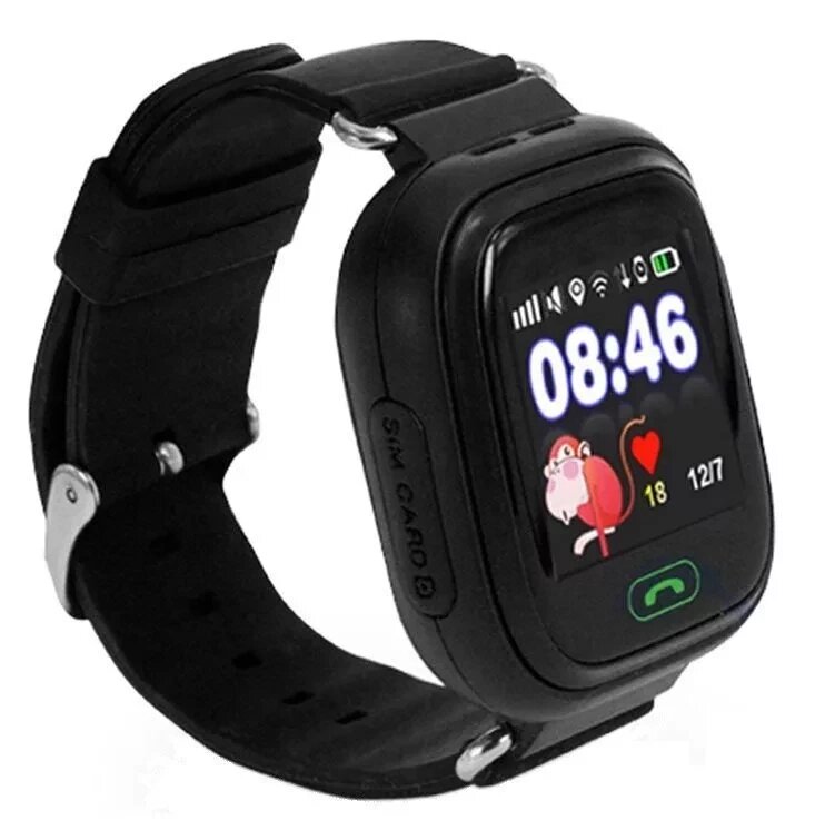 Детские часы с GPS трекером Smart Baby Watch Q90 (G72) Wifi (черный) - фото