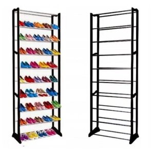 Полка для обуви органайзер 2Life Amazing Shoe Rack 10 полок на 30 пар (Чёрный)