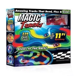 Светящаяся гоночная трасса MAGIC tracks (мэджик трэкс) 220 деталей