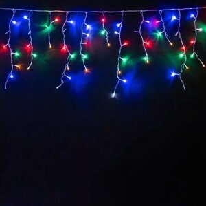 Уличная светодиодная гирлянда "Бахрома" Мерцание 3 метра / 100 LED / IP-54 /мультицвет)