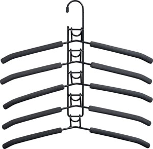 Вешалка-трансформер для одежды 5 в 1, 38x40, «ГИНГО», металл, пена, чёрная
