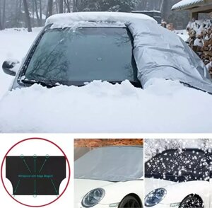 Защитный 2-сторонний чехол на магнитах на лобовое стекло Winter Windshield Cover 170 х 120 см (размер XL)