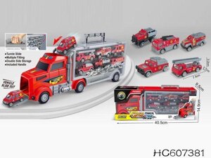 Детский игровой набор "Автовоз пожарной команды "