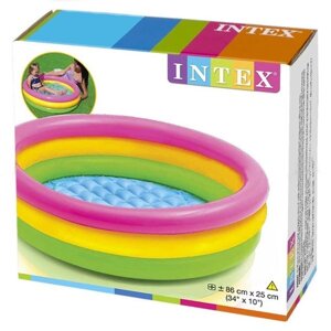 Детский надувной бассейн "Отблеск заката" Intex 58924NP с надувным полом