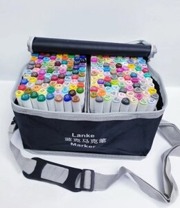 Набор маркеров для скетчинга 168 цветов (2 пера) в сумке