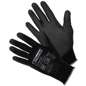 Перчатки черные из полиэстра с черным нитриловым покрытием (р. XL (10)