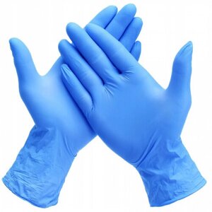 SEMP003N Перчатки нитриловые стандарт, голубые, L, 100шт. уп.