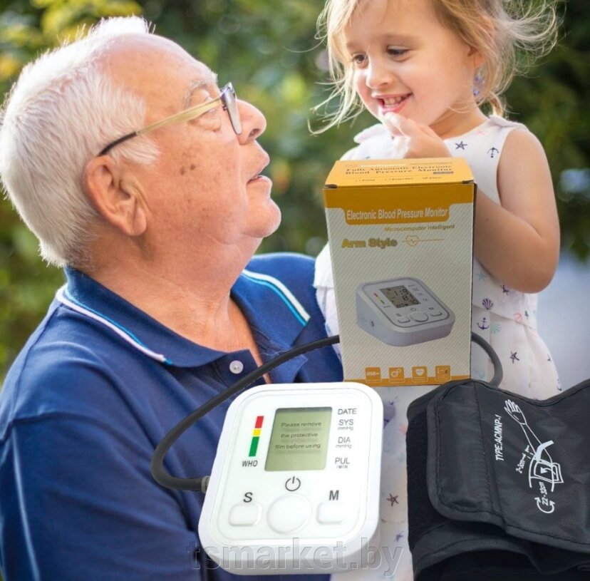 Автоматический электронный тонометр Electronic Blood pressure monitor с индикатором уровня аритмии от компании TSmarket - фото 1