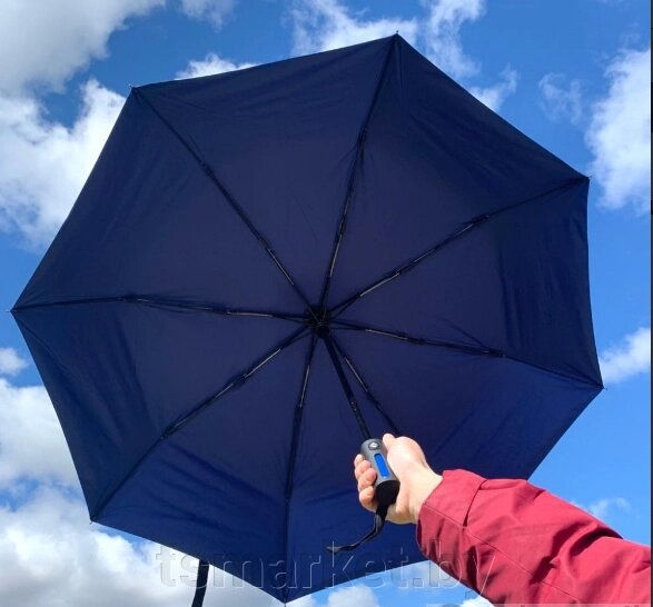 Автоматический противоштормовой складной зонт Sherp Двухсторонний: Черный/синий от компании TSmarket - фото 1