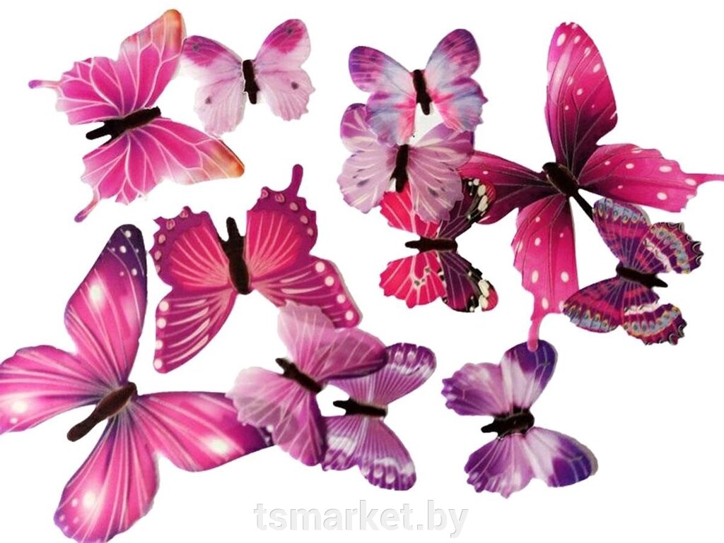 Бабочки флюоресцентные набор 12 шт. SiPL от компании TSmarket - фото 1