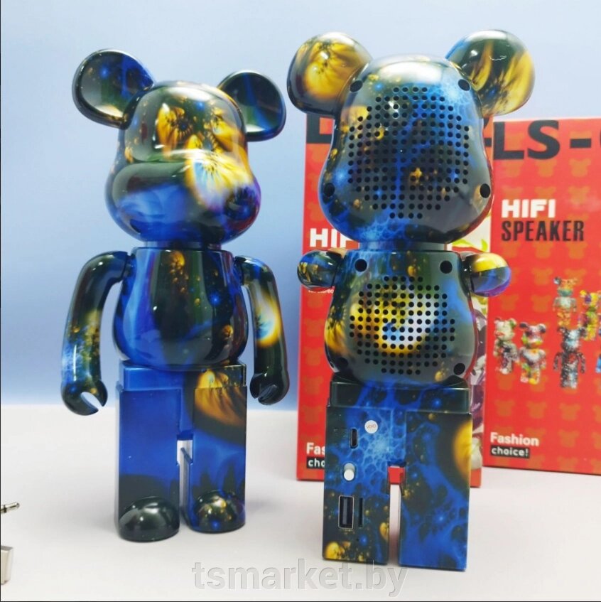 Беспроводная креативная Bluetooth колонка Мишка «BEARBRICK» LS-02 (Bluetooth колонка, FM-радио, USB, микрофон) от компании TSmarket - фото 1