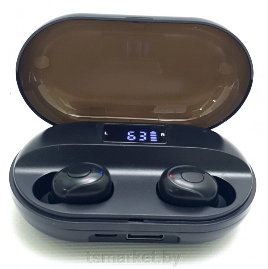 Беспроводные игровые наушники TWS T2 с зарядным кейсом Bluetooth 5.1 (функция Powerbank) от компании TSmarket - фото 1