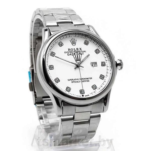 Часы  мужские  кварцевые ROLEX 5880G (6942401260543/A-0131) хром + бел. от компании TSmarket - фото 1