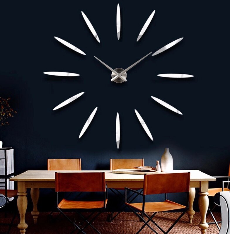 Часы настенные интерьерные "Сделай сам", римские цифры, черные, от 50см. от компании TSmarket - фото 1