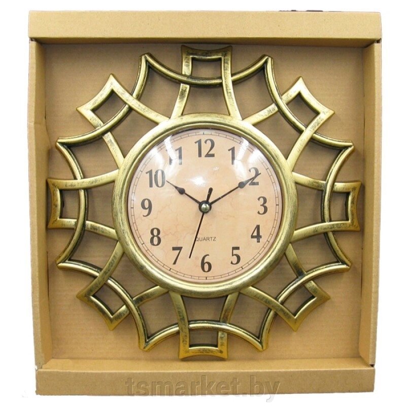 Часы настенные из пластмассы. Арабские, золотые от компании TSmarket - фото 1