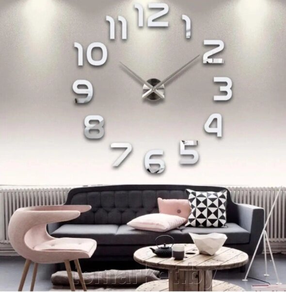 Часы настенные «Сделай сам» арабские цифры, серебро, от 80 см. от компании TSmarket - фото 1