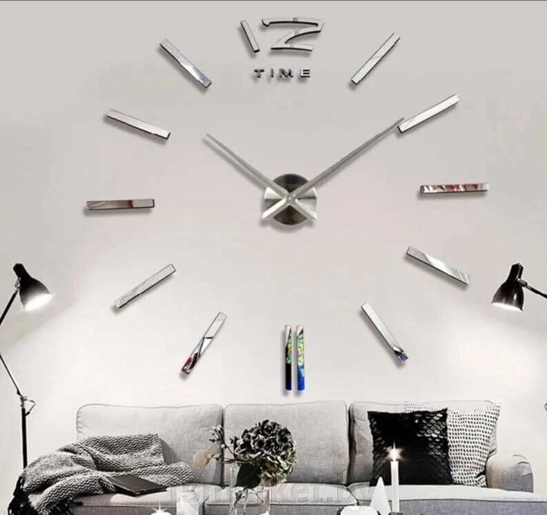 Часы настенные «Сделай сам» римские цифры, серебро, от 80 см. от компании TSmarket - фото 1