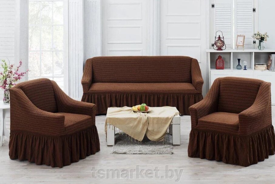 Чехлы для мягкой мебели 3-х и 2-хместный диван + 2 кресла. Супер-цена! от компании TSmarket - фото 1