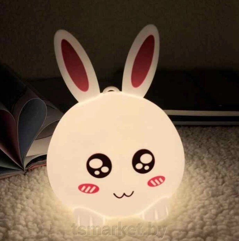 Cветильник – ночник из мягкого силикона "Белый Кролик" LED мультиколор (Пульт управления) от компании TSmarket - фото 1