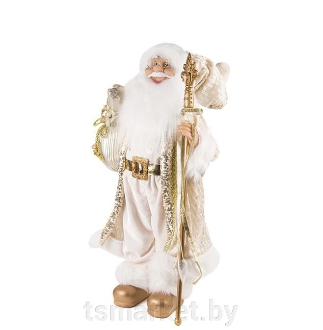 Дед Мороз в золотой шубке с подарками и посохом,  от 30 см от компании TSmarket - фото 1