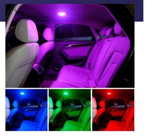 Декоративная подсветка салона автомобиля с датчиком звука Automobile Atmosphere Lamp, белый свет/дископодсветка