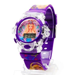 Детские электронные часы БАРБИ 2089G с музыкой и подсветкой. Разные расцветки