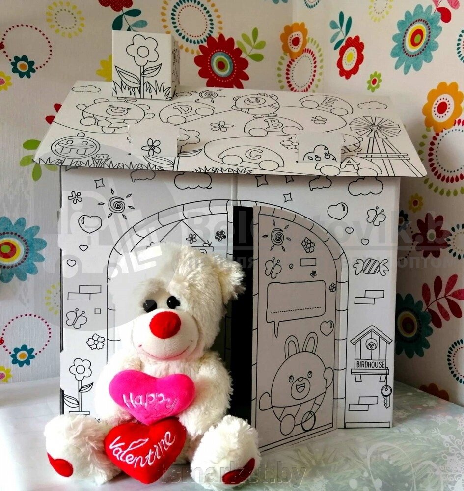Детский Кукольный домик Раскраска DIY Doodle House 60х53х43 см (Сборка без клея) от компании TSmarket - фото 1