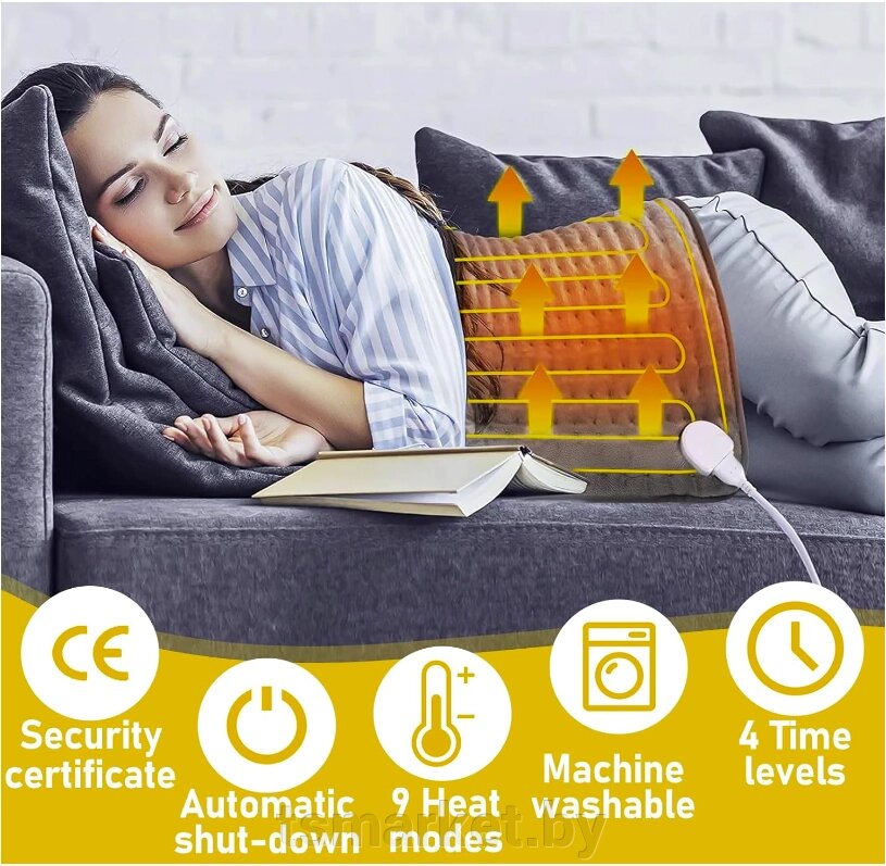 Электрогрелка плюшевая Heating Pad D3060, 75W, 60 х 30 см (220V, 9 режимов, 4 режима таймера) от компании TSmarket - фото 1