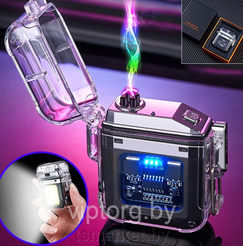 Электронная водонепроницаемая пьезо зажигалка - фонарик с USB зарядкой LIGHTER от компании TSmarket - фото 1