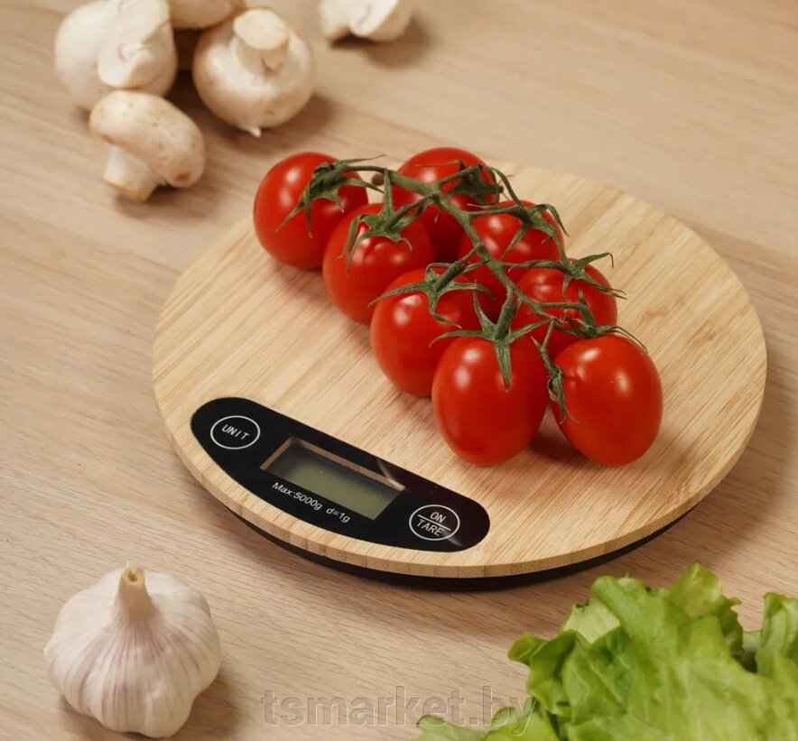 Электронные бамбуковые кухонные весы Electronic Kitchen Scale (до 5 кг) от компании TSmarket - фото 1
